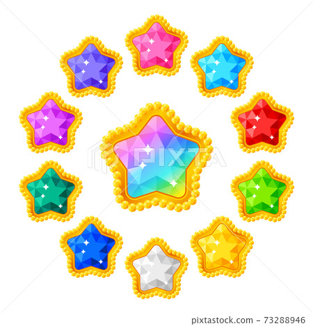 Jewel Brooch Gold Rounded Star - Stock Illustration [73288946] - PIXTA