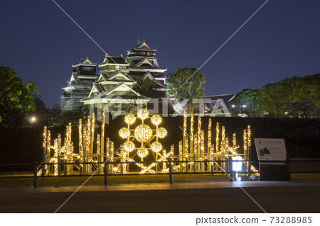 熊本城夜景三塔和赤裡竹 73288985