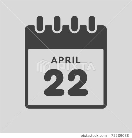 Icon day date 22 April, template calendar page Icon day date 22 April, template calendar page 73289088