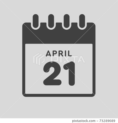 Icon day date 21 April, template calendar page 73289089