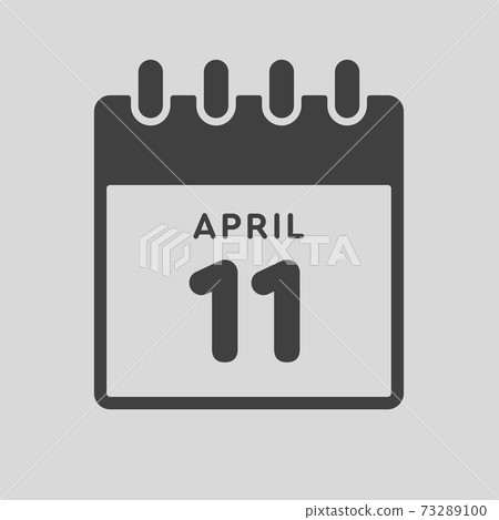 Icon day date 11 April, template calendar page 73289100