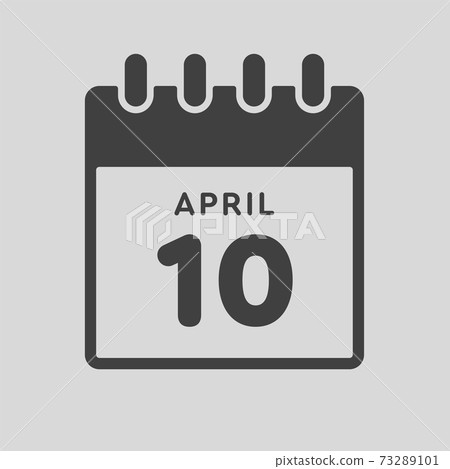 Icon day date 10 April, template calendar page 73289101
