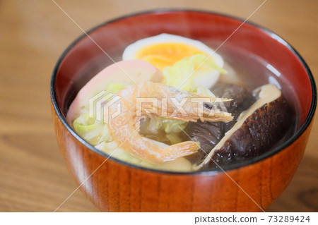 Japanese ozoni with shrimp Japanese ozoni with shrimp 73289424