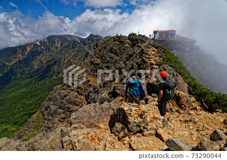 North peak and Yokodake / Iodake seen from Yatsugatake mountain range / Akadake south peak 73290044