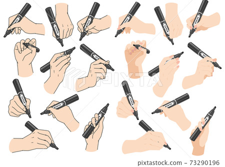 Hand with marker / oil-based pen 73290196
