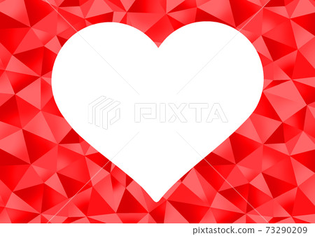 Simple polygon red heart frame Simple polygon red heart frame 73290209