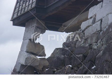Snow Kumamoto Castle 戌 亥 turret A miracle stone wall Snow Kumamoto Castle 戌 亥 turret A miracle stone wall 73291467