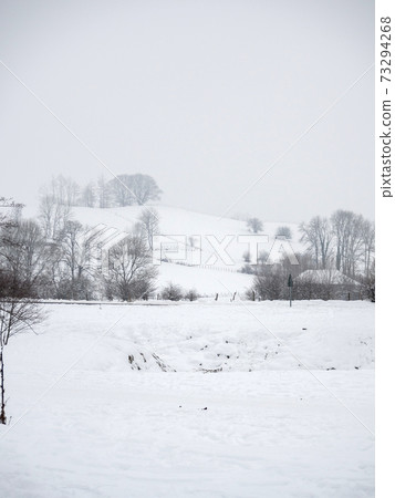 Snowy landscape in the mountains of the atlantic pyrenees Snowy landscape in the mountains of the atlantic pyrenees 73294268