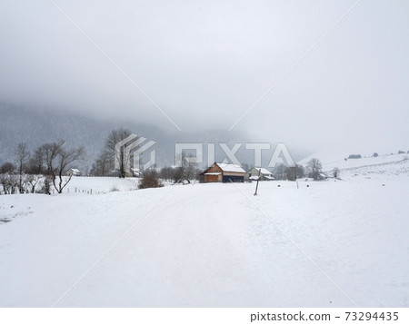 Snowy landscape in the mountains of the atlantic pyrenees Snowy landscape in the mountains of the atlantic pyrenees 73294435