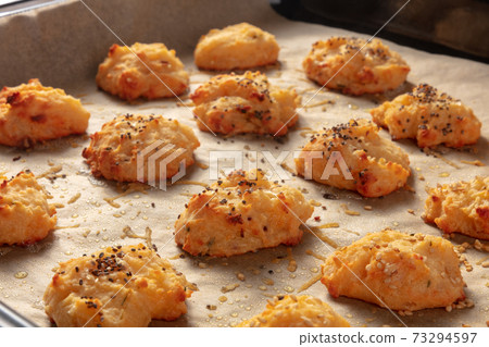 Gougeres, savoury choux pastry with cheese 73294597