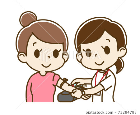 A young woman receiving blood from a female nurse A young woman receiving blood from a female nurse 73294795