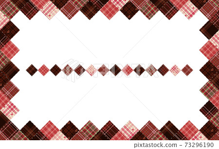 Decorative frame & decorative ruled patchwork Valentine color tartan check (with processing) Decorative frame & decorative ruled patchwork Valentine color tartan check (with processing) 73296190