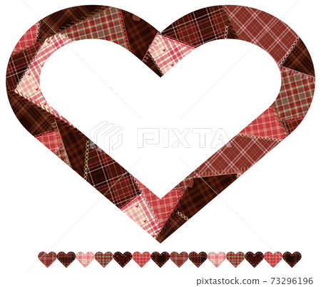 Decorative frame & decorative ruled patchwork Valentine color tartan check (with processing) 73296196