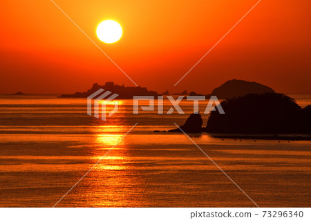 Evening view of warship island Evening view of warship island 73296340