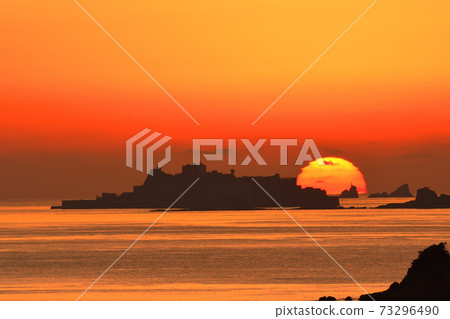 Evening view of warship island Evening view of warship island 73296490