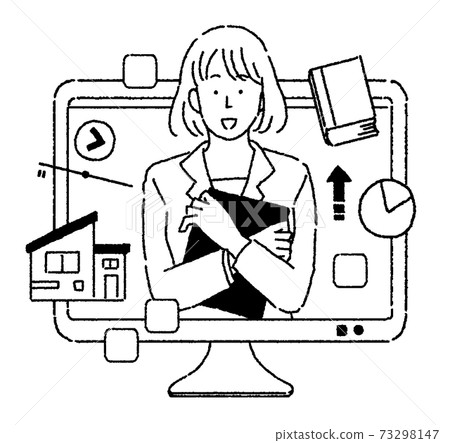 Simple touch video distribution Business, real estate online illustration 73298147