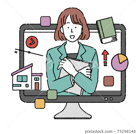 Simple touch video distribution Business, real estate online illustration 73298148