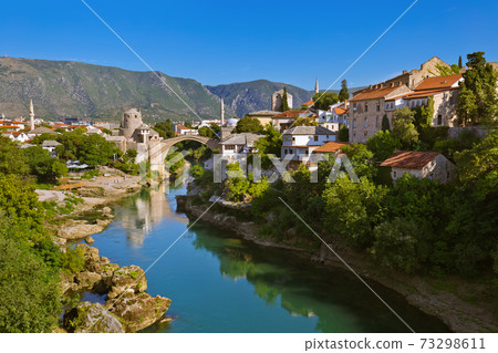 Old Bridge in Mostar - Bosnia and Herzegovina Old Bridge in Mostar - Bosnia and Herzegovina 73298611