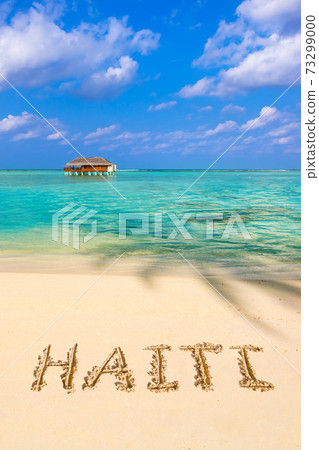 Word Haiti on beach Word Haiti on beach 73299000