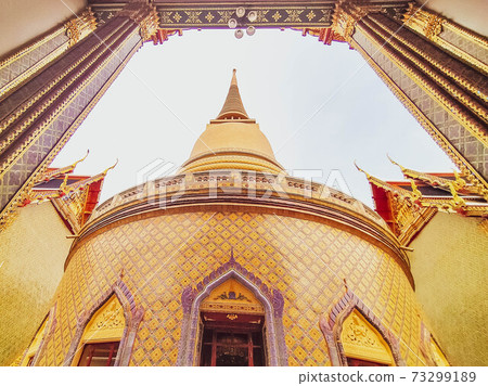 ancient architecture landmark in Bangkok Thailand. Traditional temple named Wat Ratchabophit ancient architecture landmark in Bangkok Thailand. Traditional temple named Wat Ratchabophit 73299189
