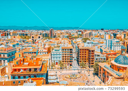 Panoramic view of Valencia, is the capital of the autonomous co Panoramic view of Valencia, is the capital of the autonomous co 73299593