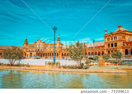 Square of the Spain is a square in the Maria Luisa Park, in Sevi Square of the Spain is a square in the Maria Luisa Park, in Sevi 73299613