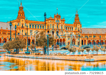 Square of the Spain is a square in the Maria Luisa Park, in Sevi 73299615