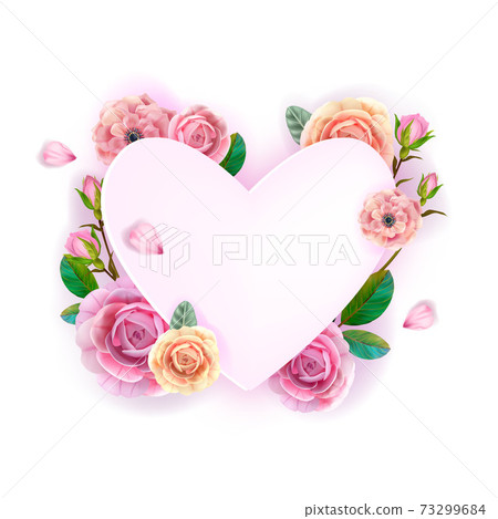 Flower heart floral Valentines Day love vector... - Stock Illustration ...