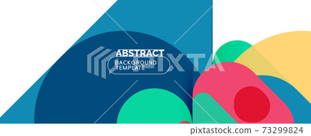 Flat geometric round shapes and dynamic lines, abstract background. Vector illustration for placards, brochures, posters and banners Flat geometric round shapes and dynamic lines, abstract background. Vector illustration for placards, brochures, posters and banners 73299824