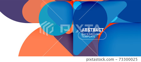 Modern geometric round shapes and dynamic lines, abstract background. Vector illustration for placards, brochures, posters and banners Modern geometric round shapes and dynamic lines, abstract background. Vector illustration for placards, brochures, posters and banners 73300025