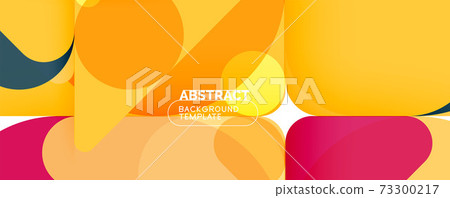 Modern geometric round shapes and dynamic lines, abstract background. Vector illustration for placards, brochures, posters and banners 73300217