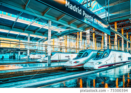 Modern hi-speed passenger train of Spanish railways company-Renf 73300394
