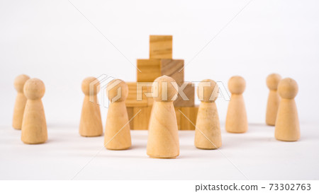 Chess figures and toy wooden ladder,concept to symbolize achievement, growth and success. 73302763