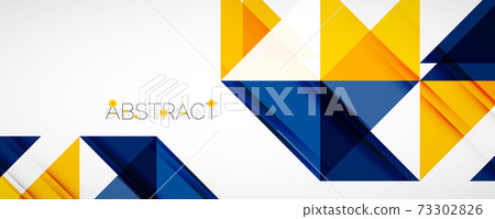 Geometric abstract background. Techno color triangle shapes. Vector illustration for covers, banners, flyers and posters and other designs Geometric abstract background. Techno color triangle shapes. Vector illustration for covers, banners, flyers and posters and other designs 73302826
