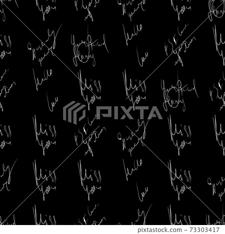Seamless vector pattern. White text on a black background. Seamless vector pattern. White text on a black background. 73303417