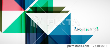 Geometric abstract background. Techno color triangle shapes. Vector illustration for covers, banners, flyers and posters and other designs 73303865