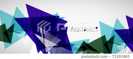 Geometric abstract background. Color triangle shapes. Vector illustration for covers, banners, flyers and posters and other designs Geometric abstract background. Color triangle shapes. Vector illustration for covers, banners, flyers and posters and other designs 73303903