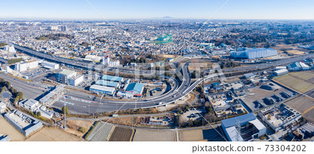 Aerial panorama Tohoku Expressway / Iwatsuki interchange Aerial panorama Tohoku Expressway / Iwatsuki interchange 73304202