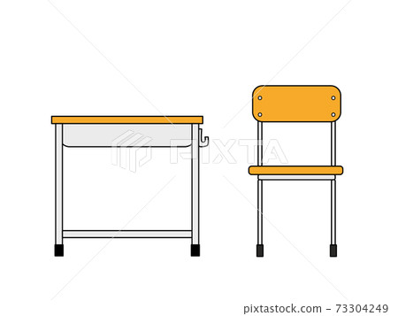 School desk and chair set - Stock Illustration [73304249] - PIXTA