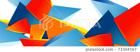Triangle mosaic abstract background, 3d triangular low poly shapes. Geometric vector illustration for covers, banners, flyers and posters and other 73304567
