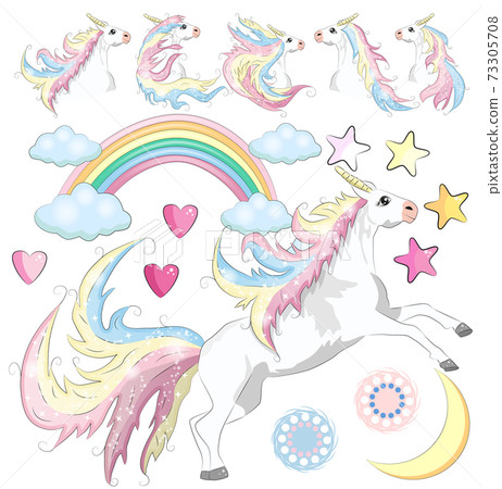 Baby Girl Unicorn Scrapbook Set. Scrapbooking. Decorative Elements. Tags. Labels. Stickers. Baby Girl Unicorn Scrapbook Set. Scrapbooking. Decorative Elements. Tags. Labels. Stickers. 73305708
