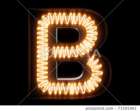 Light Bulb Alphabet Character B Font - Stock Illustration [73305961 ...