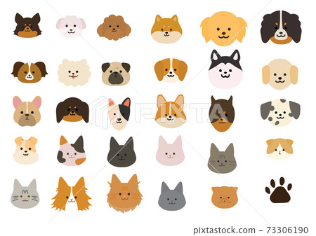 Illustration set of various dog and cat breeds 73306190