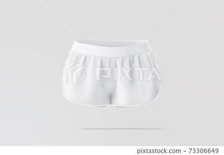 Blank white women shorts mock up, gray background Blank white women shorts mock up, gray background 73306649