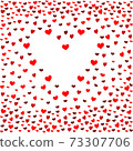 Seamless patterns with red hearts. Seamless background with hearts. Valentine's Day. Gift wrap, print, cloth, cute background for a card. 73307706