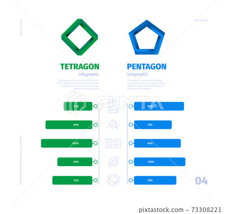 VS infographics. Comparison graph selected product choice statistics garish vector business illustrations VS infographics. Comparison graph selected product choice statistics garish vector business illustrations 73308221