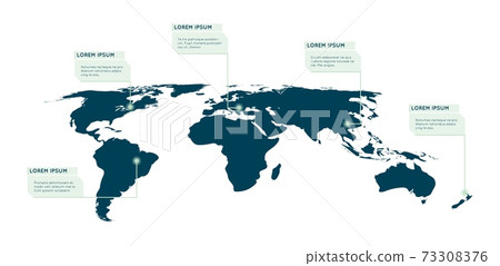 World map infographic. Callout, info text boxes vector illustration World map infographic. Callout, info text boxes vector illustration 73308376