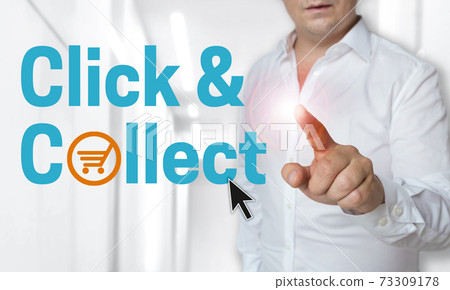 Click and Collect concept is shown by man 73309178