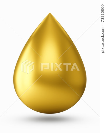 3D Rendering Golden Drop isolated on white background 3D Rendering Golden Drop isolated on white background 73310000