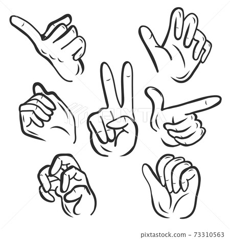 Hand collection. Vector - Stock Illustration [73310563] - PIXTA